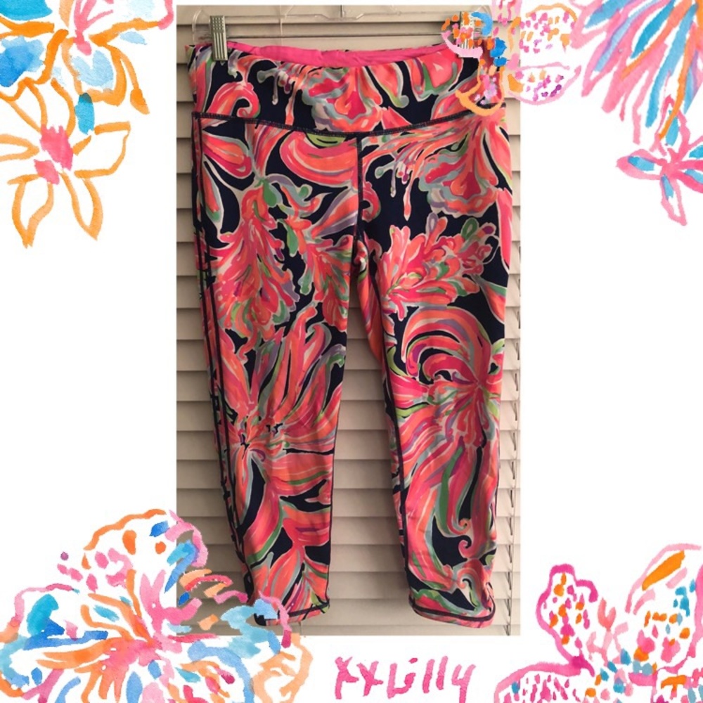LILLY PULITZER LUXLETIC CROPPED LEGGINGS SIZE L